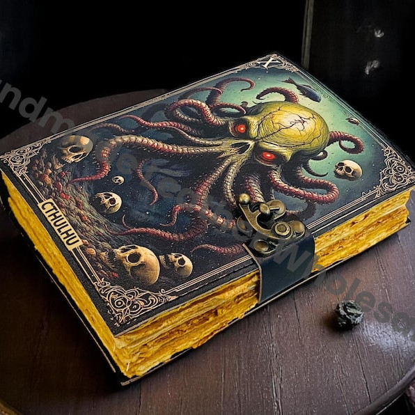 Cthulhu Leather Journal – Octopus Tentacle Grimoire, Gothic Horror