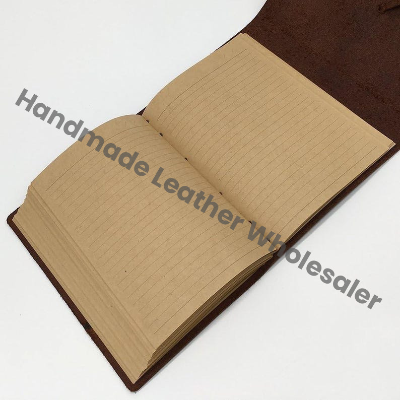 Custom Engraved Full Grain Rustic Leather Journal Notebook – Handmade Travel Writing Diary with Strap