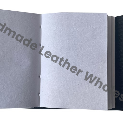 Custom Wholesale Bulk Vintage Hard Charcoal Leather Spiral Eco-friendly Cotton Paper Journal Handmade Sheets Self Care Gift