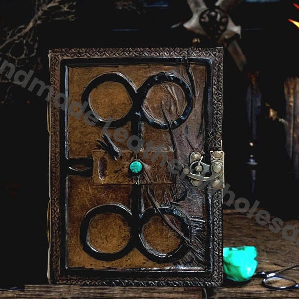 Darkhold Grimoire Book of Damned The Book of Sin Gothic Blank Spell Book of Shadow Leather Journal Scarlet Witch Prop Merchandise Evil Book