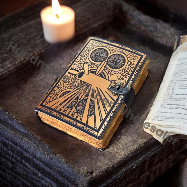 Darkhold Leather Grimoire Journal: Darkhold Book of Shadows, Blank Spell Book