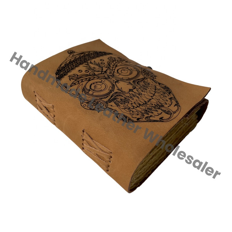 Day Dead Spell Blank Book Shadows Journal Lock Clasp Women Laser Cut Skull Vintage Handmade Diary Saddle Stitching Spiral