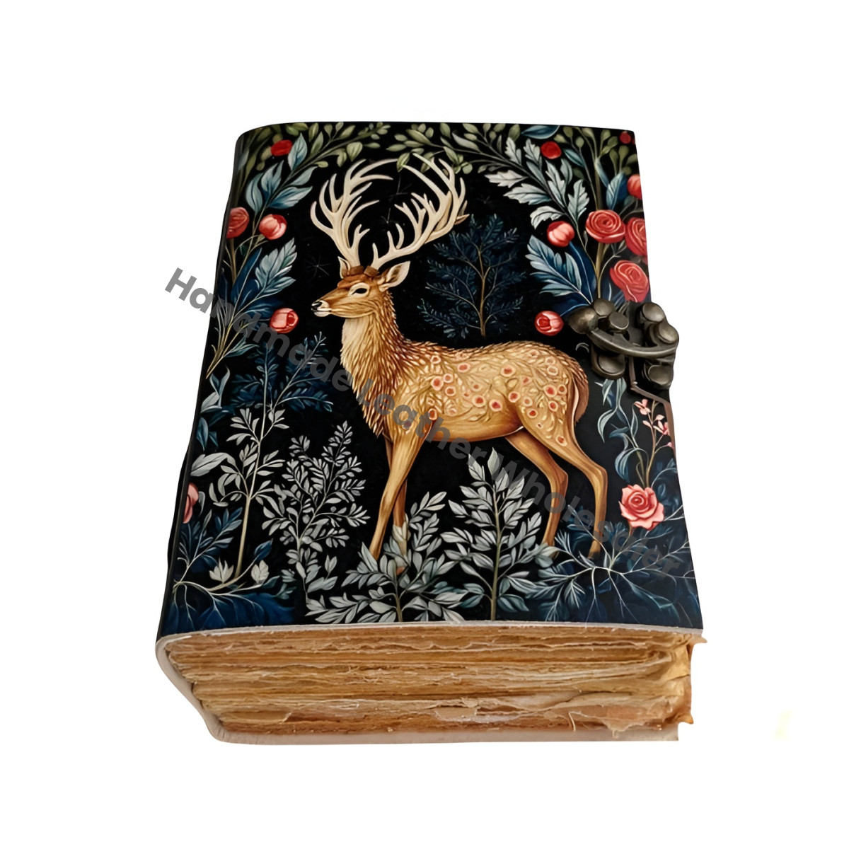 Deer Print Leather Journal: Handmade Book of Shadows Grimoire
