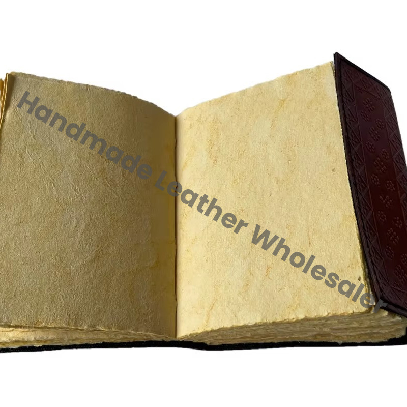 DND Celtic Wiccan Address Book Writing Vintage Leather Book Eco-friendly Paper Black Orange Dragon Handmade Deckle Art Gift