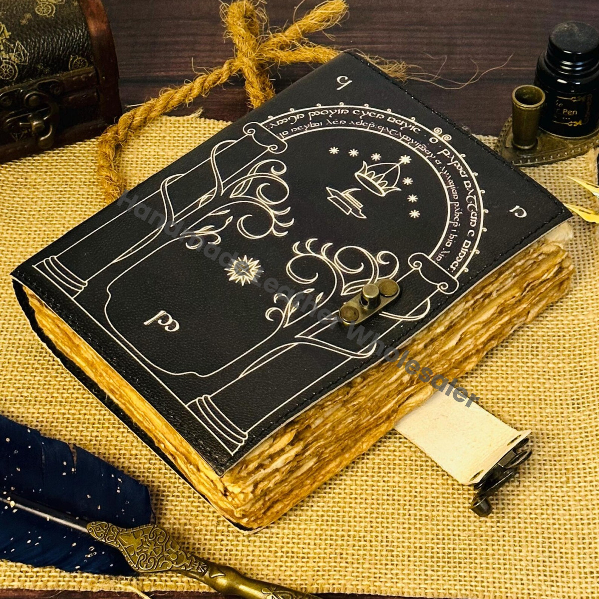 Doors of Durin Leather Grimoire Journal, Tolkien Book of Shadows