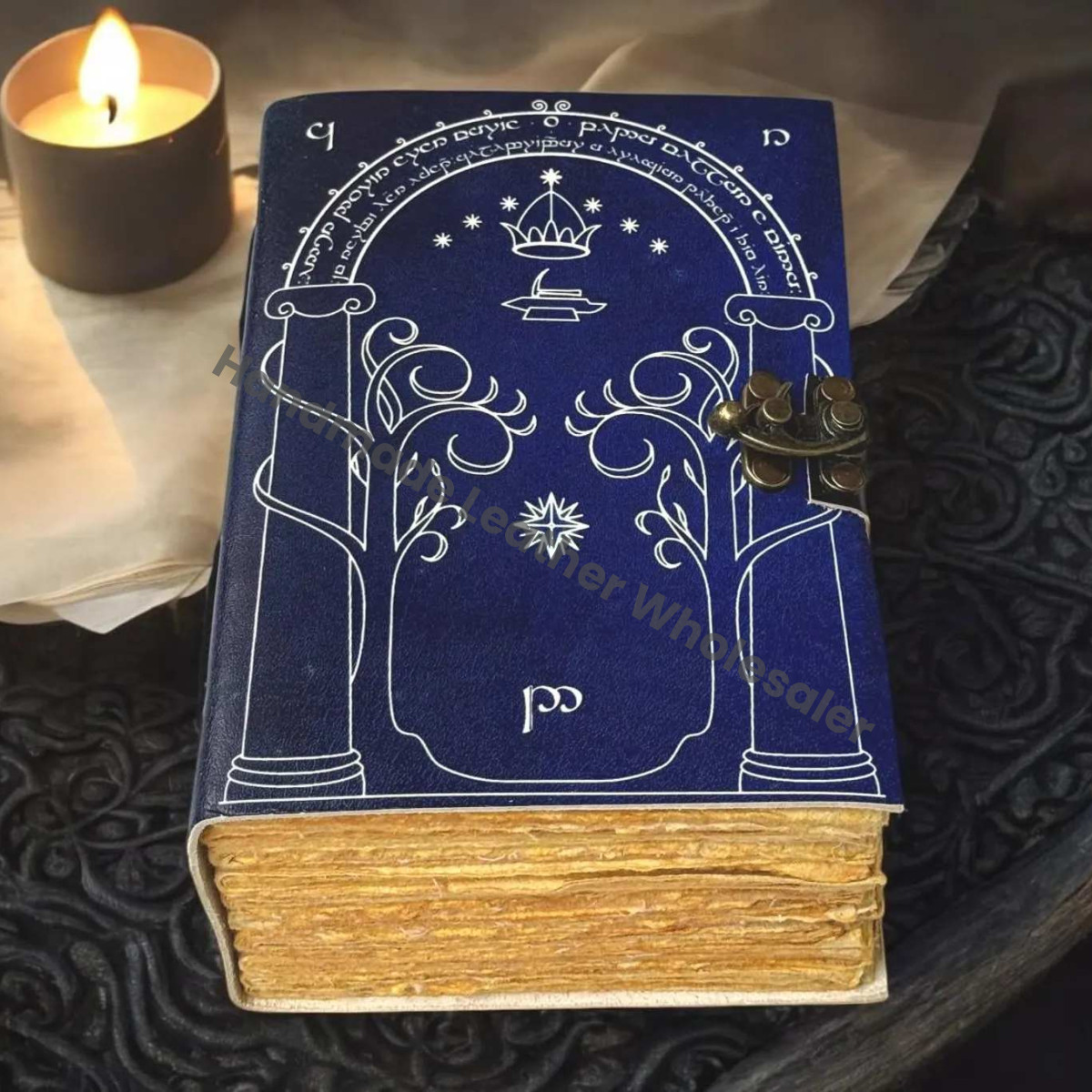 Doors of Durin Leather Journal: Tolkien Lord of the Rings Notebook