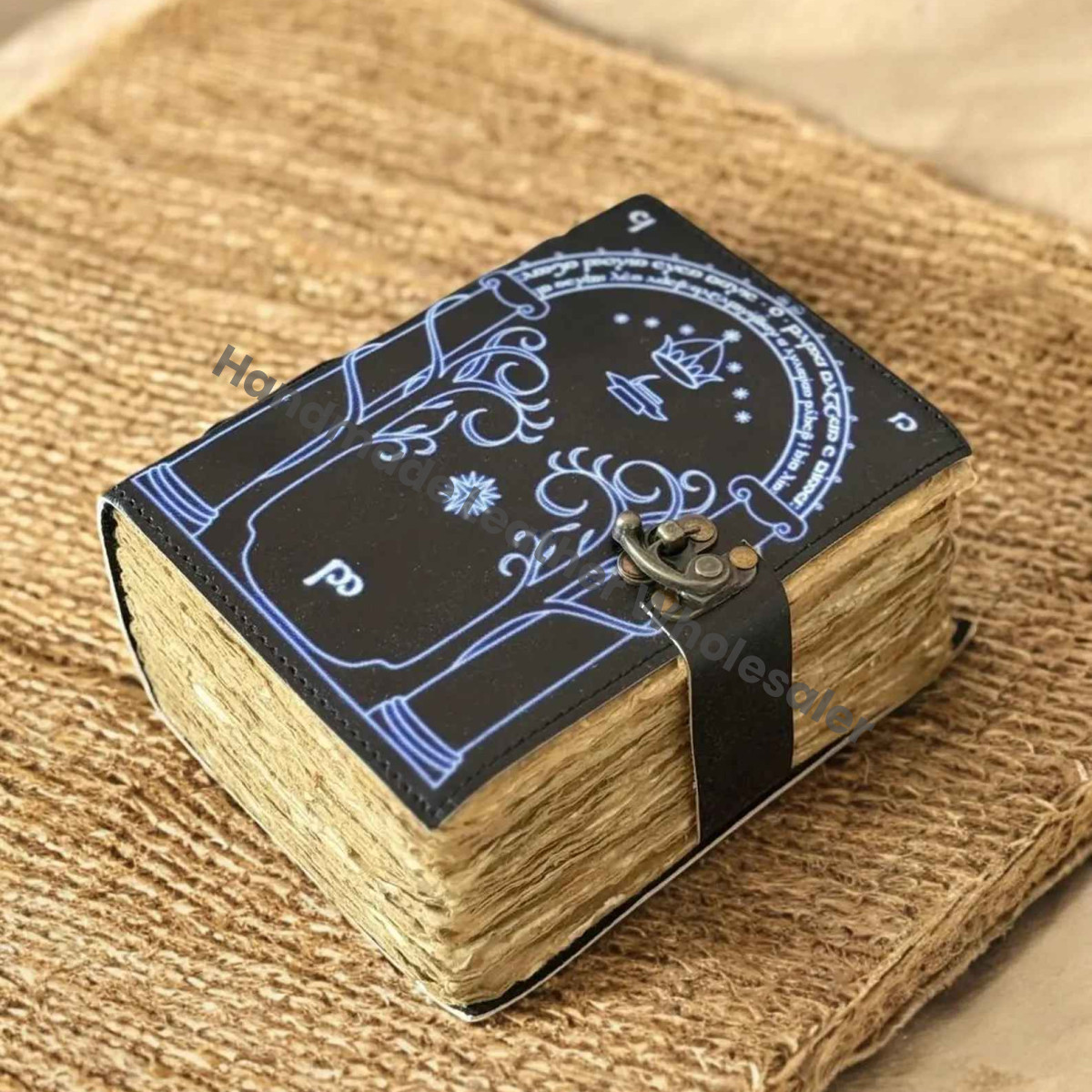 Doors of Durin Leather Notebook: Tolkien Lord of the Rings, Handmade Fantasy Journal