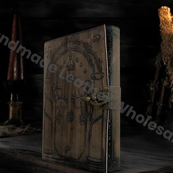 Doors of Durin Tolkien Lord of the Ring Embossed Leather Journal , Book Hobbit Jrr tolkien books lord of the rings Book of Shadows Notebook Grimoire Witchcraft Supplies Merchandise Bookends Gift For Men and Women