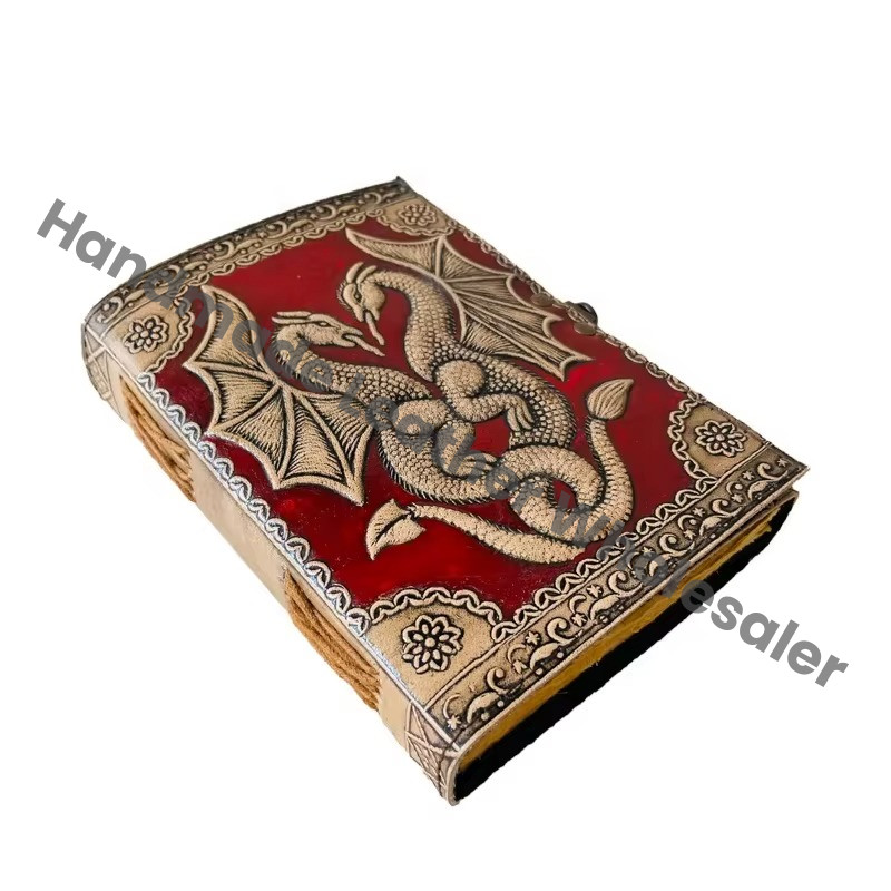 Double Dragon Book of Shadows Hardcover Wholesaler Notebooks DND Antique Vintage Spell Sketchbook Gift for Women Artist Planner