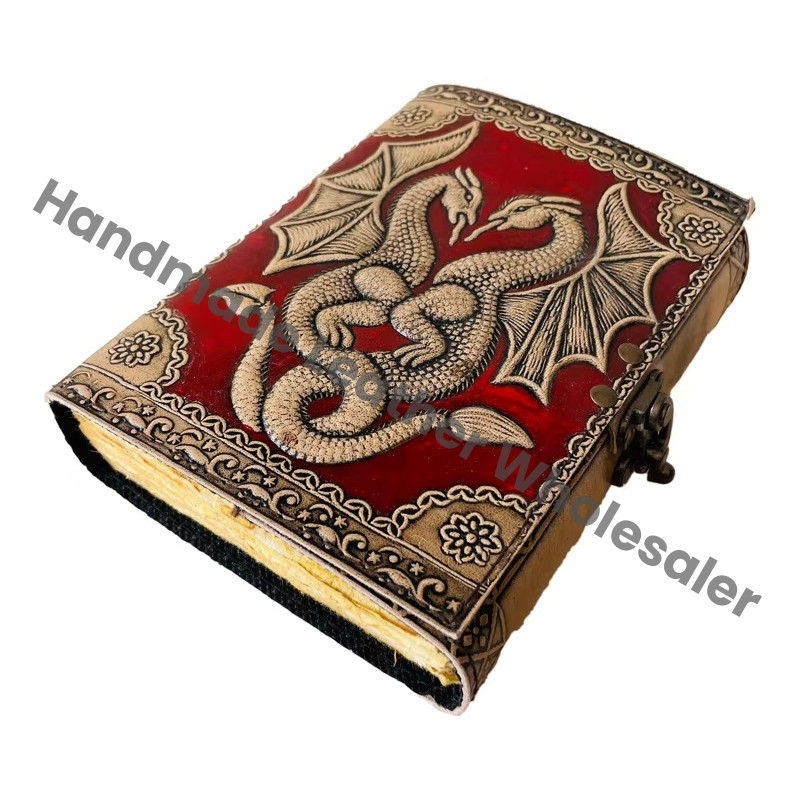Double Dragon Book of Shadows Hardcover Wholesaler Notebooks DND Antique Vintage Spell Sketchbook Gift for Women Artist Planner