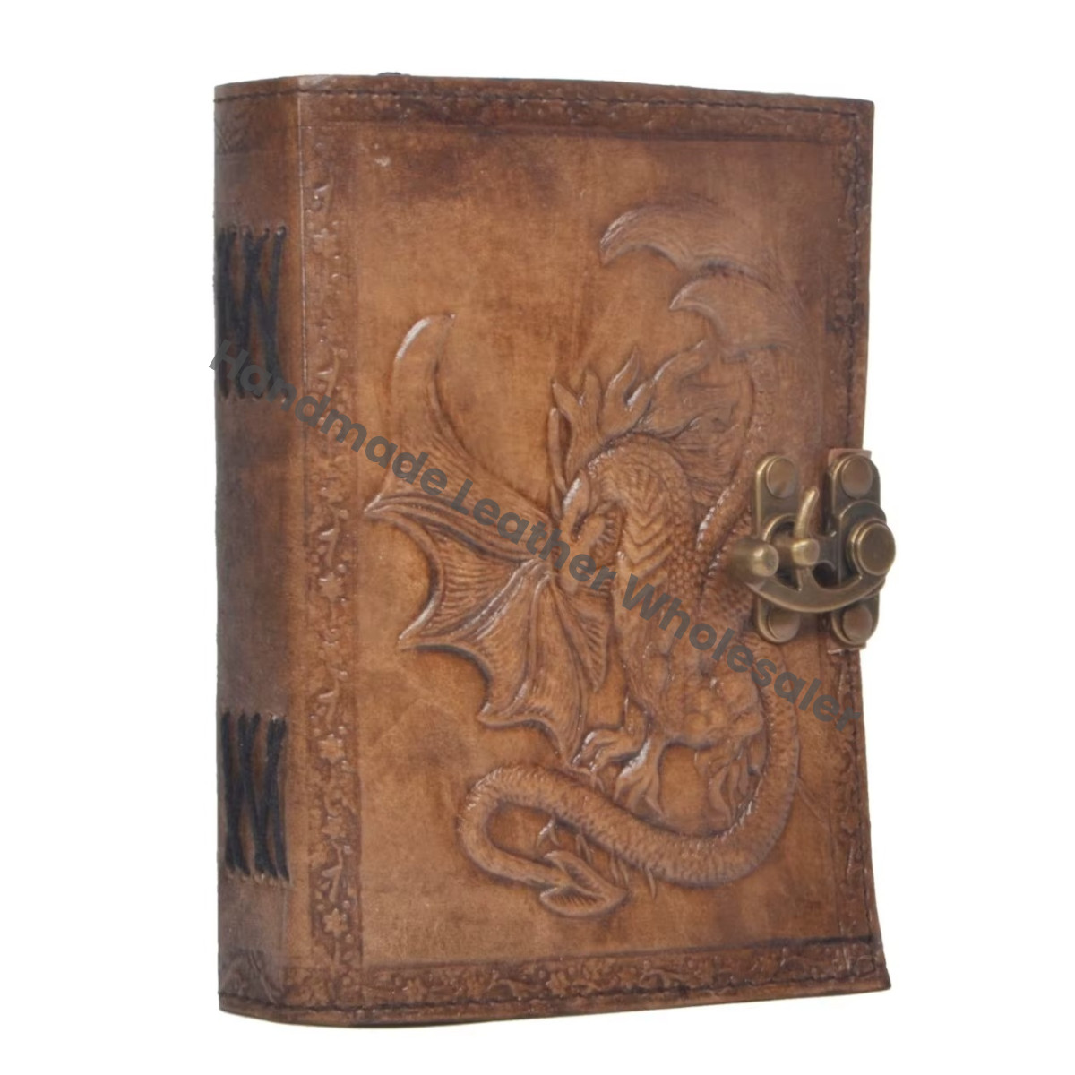 Dragon Book Shadows Grimoire Charcoal Hardcover Handmade Leather Notebook Office Diary Embossed Blank Journal Drawing Gift