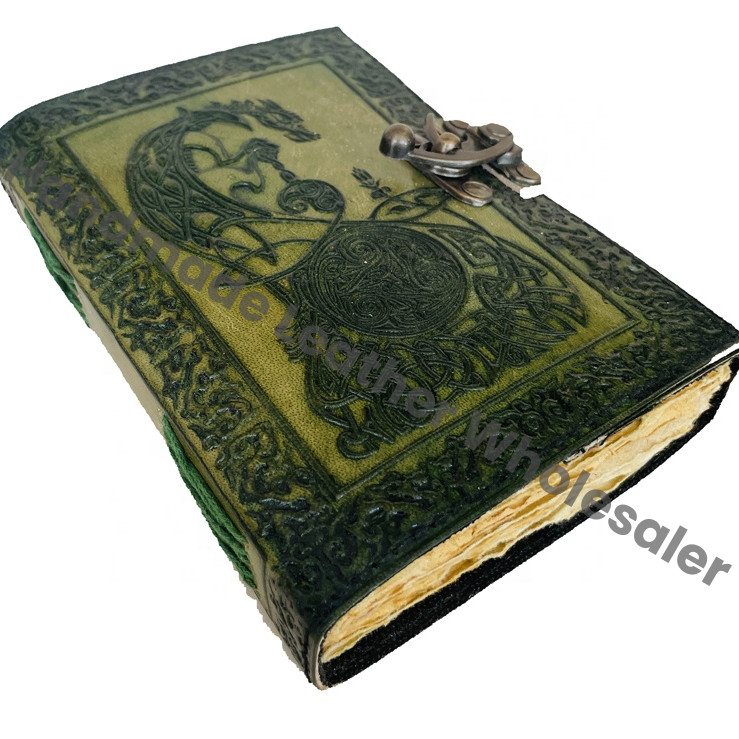 Dragon Embossed Handmade Personal Organizer Notebook Leather Journal Beautiful for Collage Book of Shadows Poetry Book