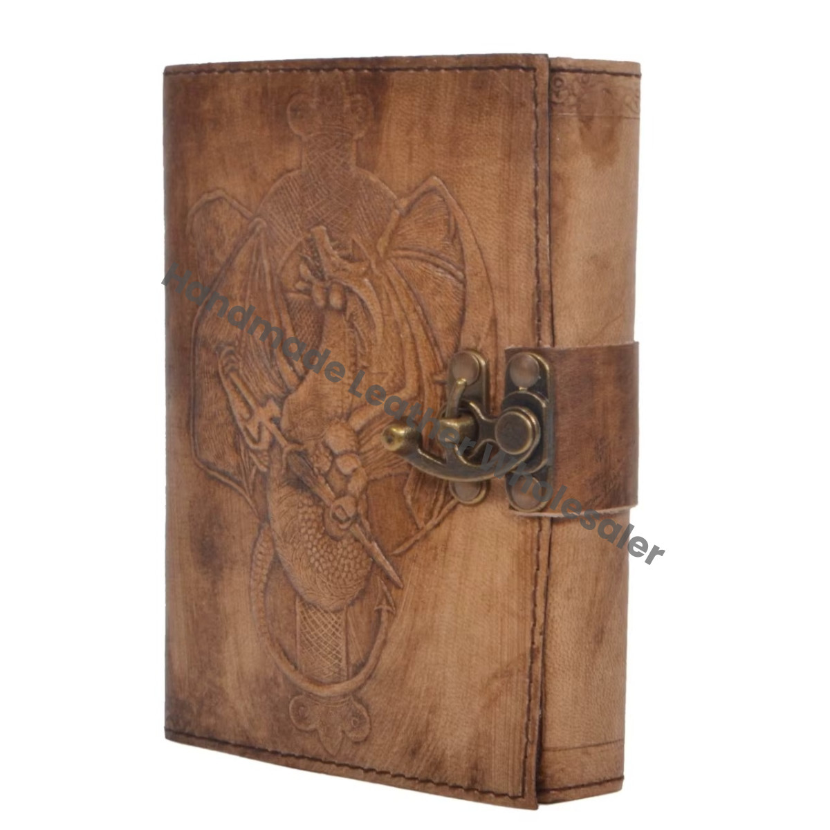 Dragon Grimoire Handmade Leather Embossed Blank Journal Book of Shadows Notebook Office Diary College Book Poetry Book Sketch