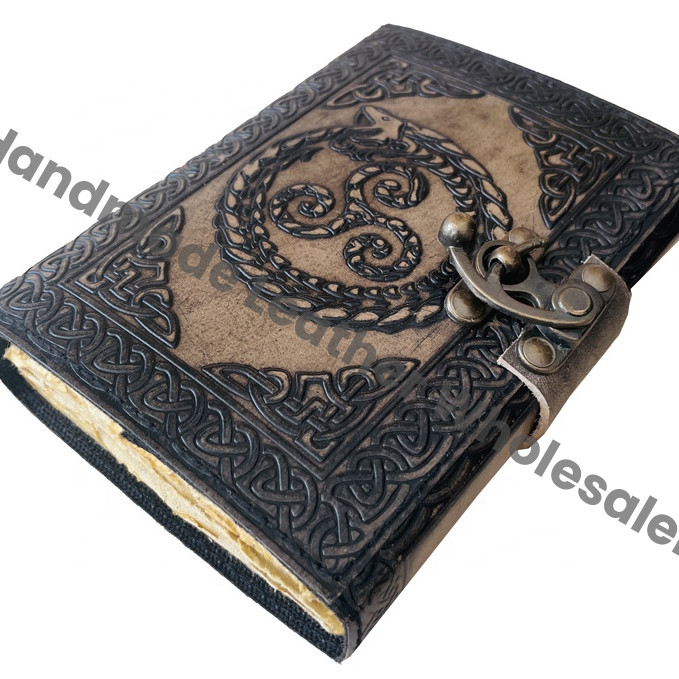 Dragon Journal Notebook Diary for Men & Women Full Genuine Leather Hardcover Vintage Handmade Spiral Binding Gift Handmade Paper