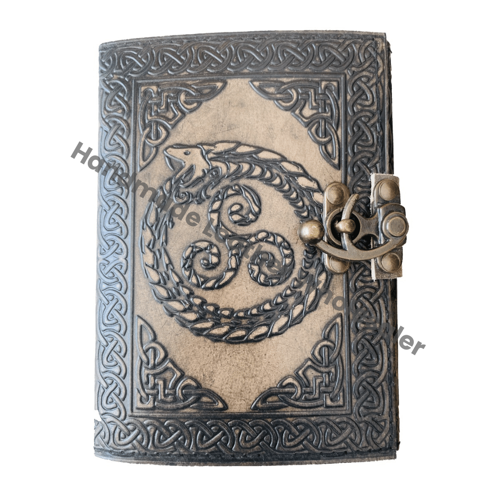 Dragon Journal Notebook Diary for Men & Women Full Genuine Leather Hardcover Vintage Handmade Spiral Binding Gift Handmade Paper