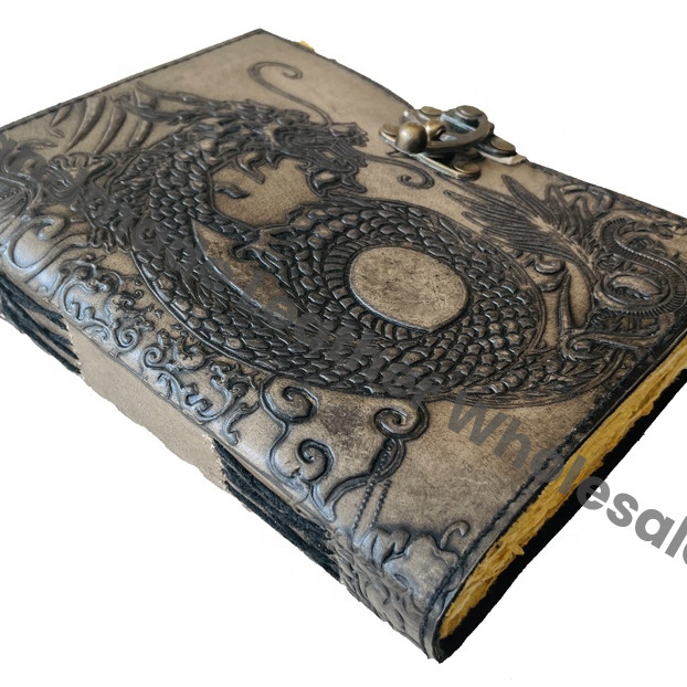 Dragon Leather Blank Grimoire Journal Book Shadows Spell Book Diary Notebook Sketchbook Artists Spiral Binding Gift Hardcover