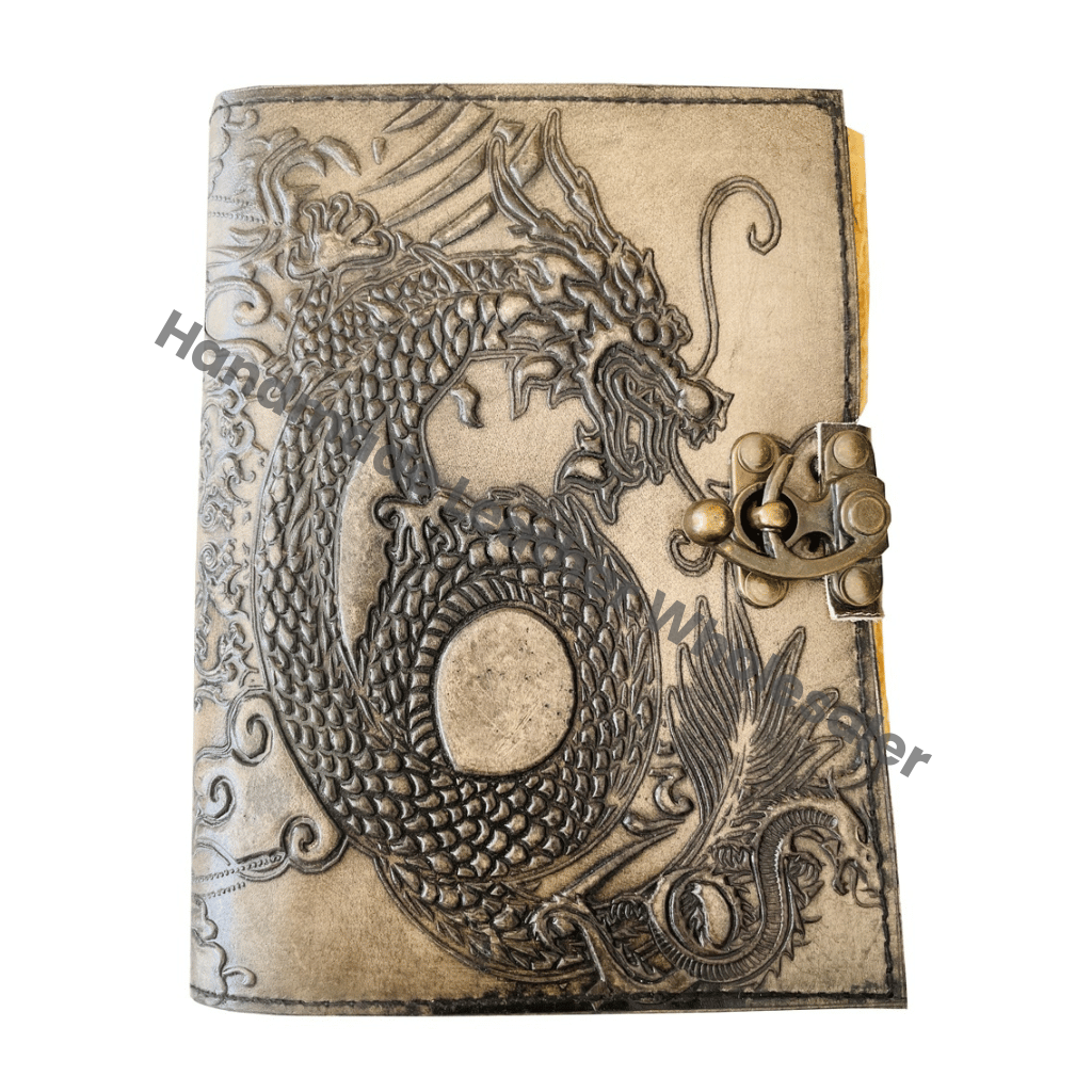 Dragon Leather Blank Grimoire Journal Book Shadows Spell Book Diary Notebook Sketchbook Artists Spiral Binding Gift Hardcover