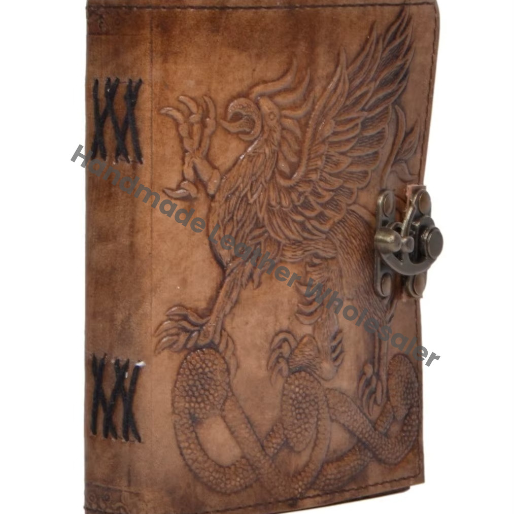 Dragon Leather Charcoal Hardcover Handmade Embossed Shadows Grimoire Thermal Bound Office Journals Gift Handmade Notebook