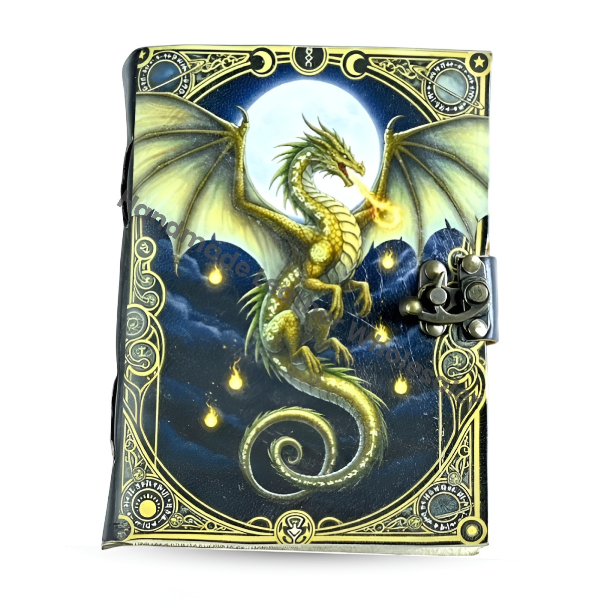 Dragon Leather Journal: Handmade Book of Shadows with Deckle Edge Paper