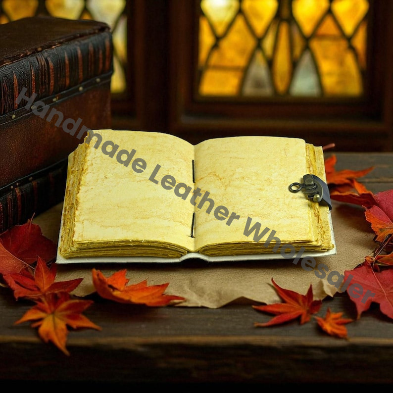 Dragon Leather Journal: Handmade Book of Shadows with Deckle Edge Paper