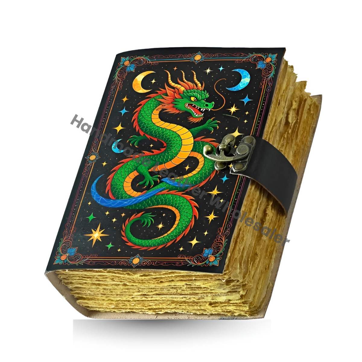 Dragon Leather Journal: Handmade Book of Shadows with Key Lock