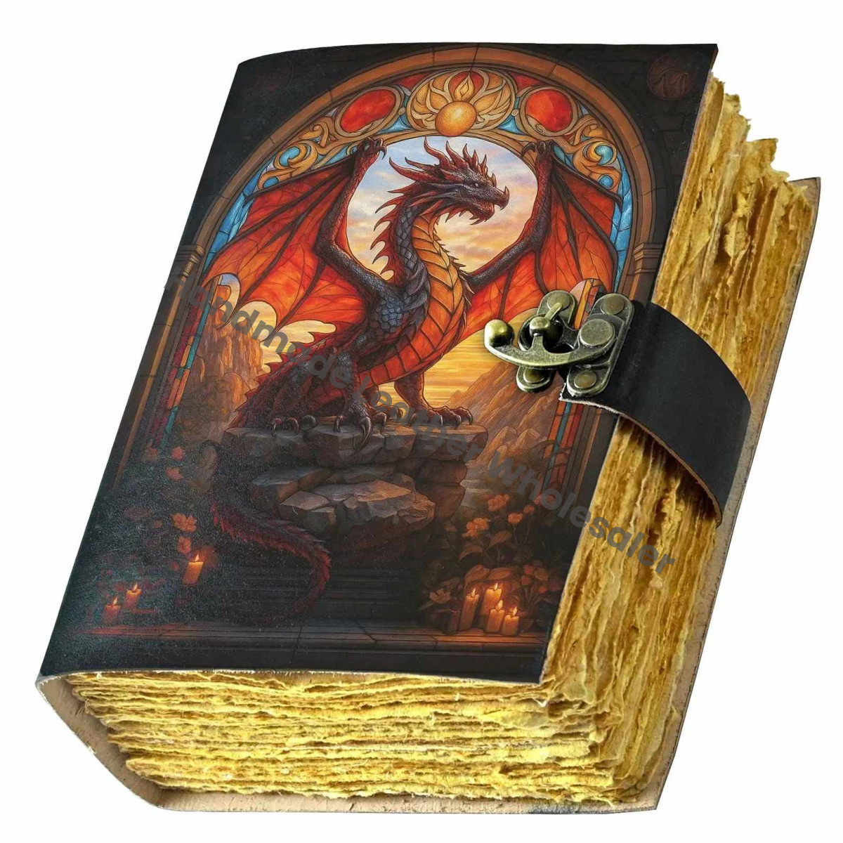 Dragon Leather Journal: Handmade Book of Shadows with Key Lock
