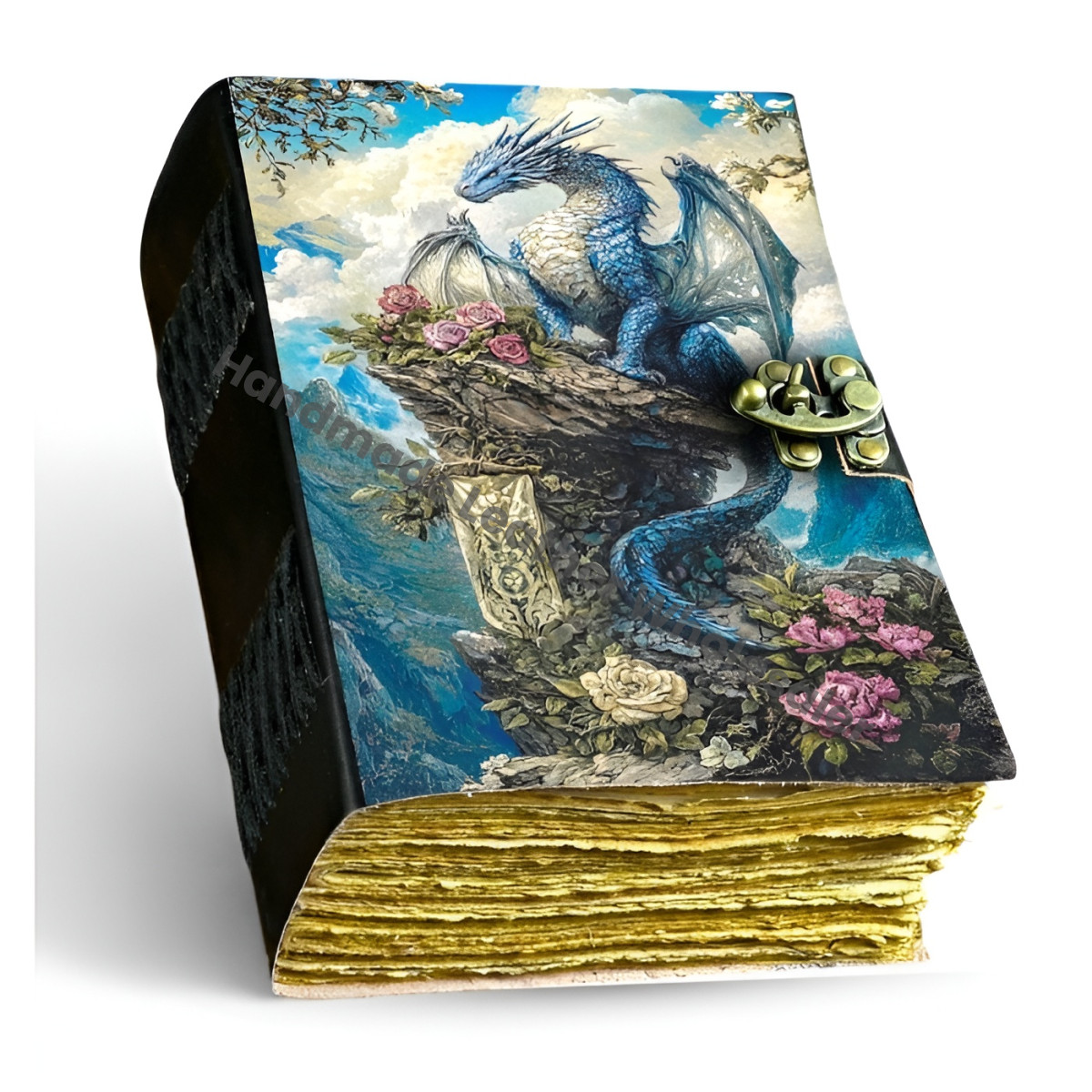 Dragon Leather Journal: Handmade Book of Shadows with Key Lock