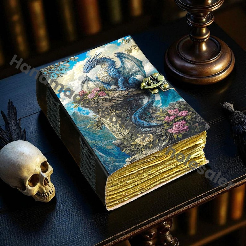 Dragon Leather Journal: Handmade Book of Shadows with Key Lock