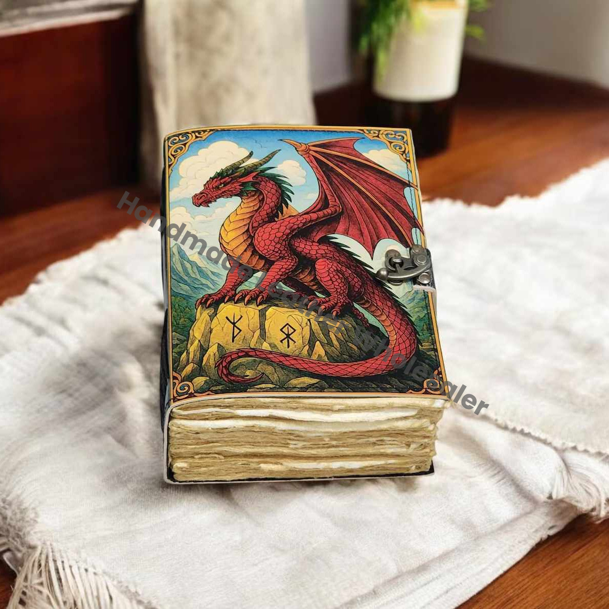 Dragon Leather Journal: Handmade Deckle Edge Book of Shadows
