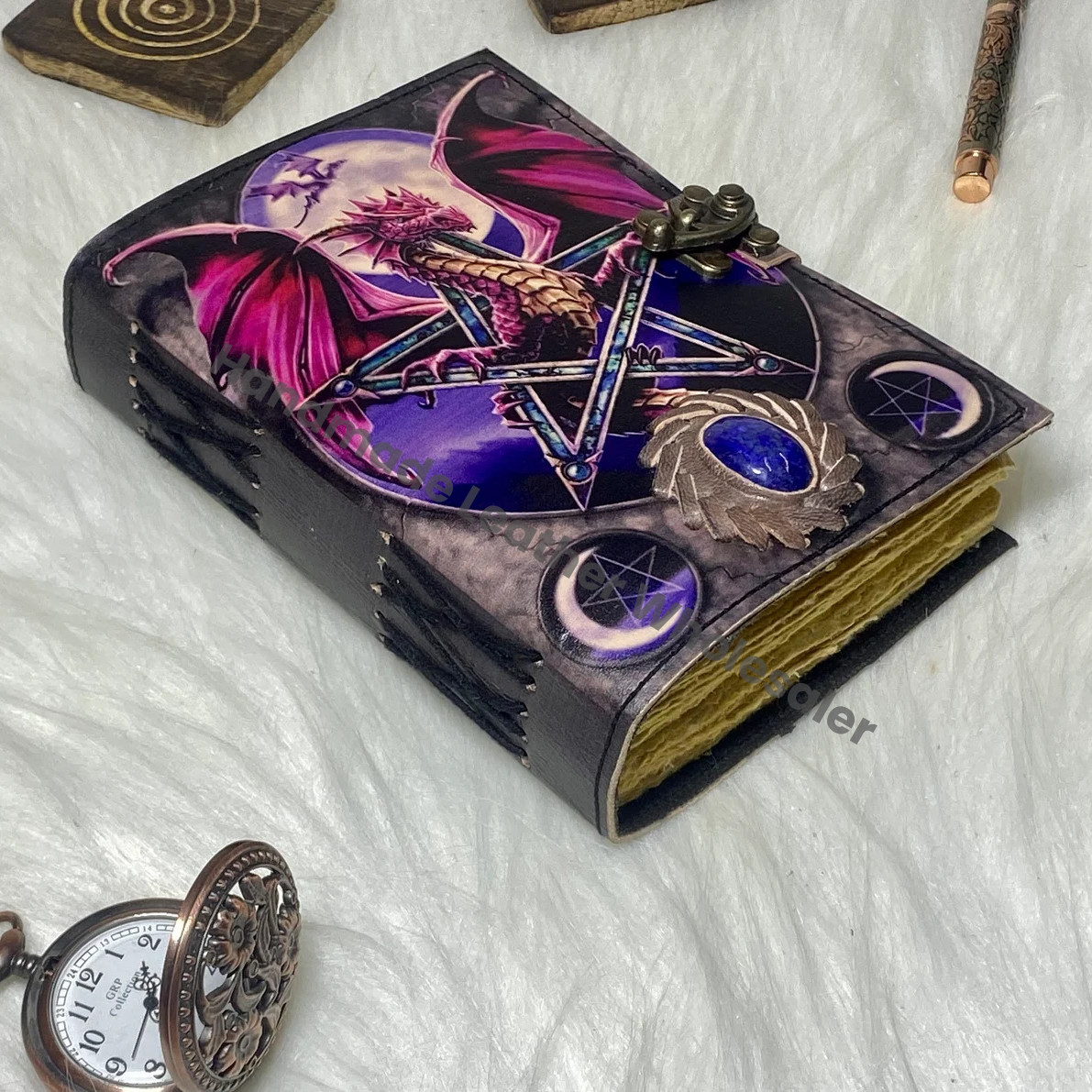 Dragon Leather Journal: Vintage Spell Book, Handmade Grimoire