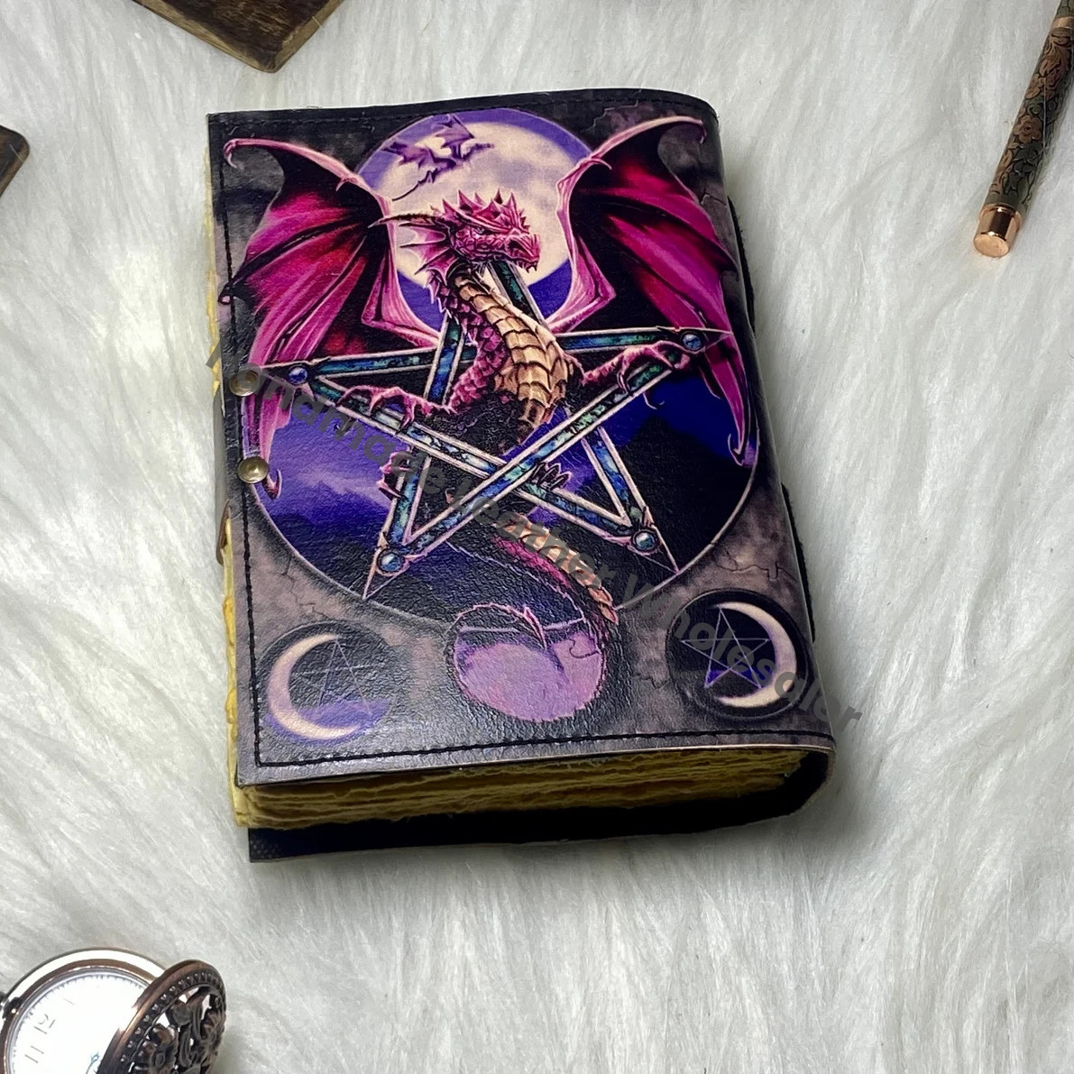 Dragon Leather Journal: Vintage Spell Book, Handmade Grimoire