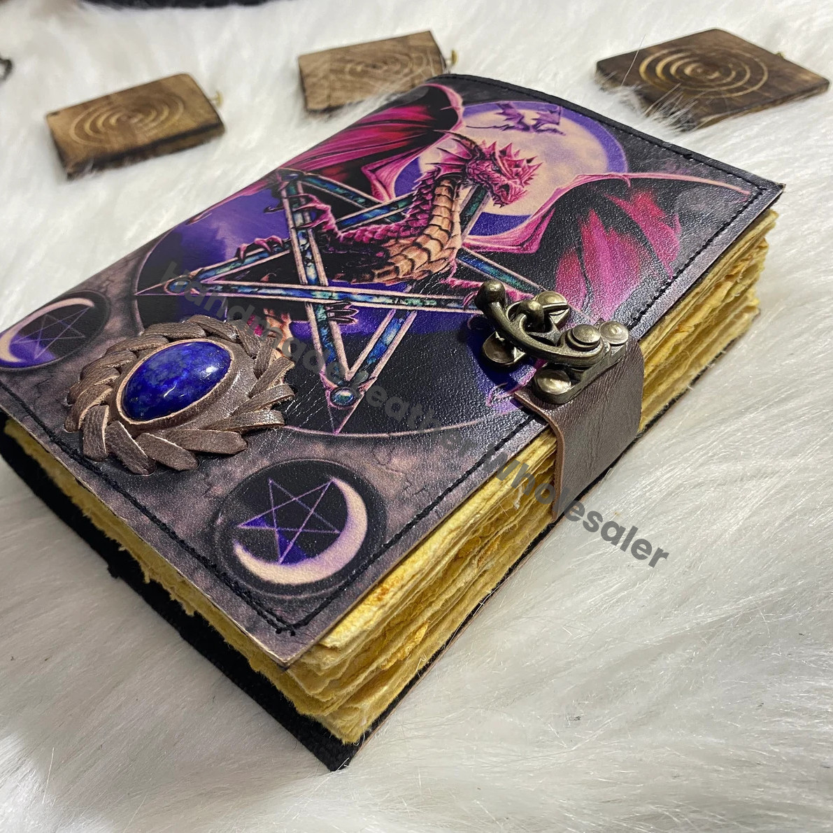 Dragon Leather Journal: Vintage Spell Book, Handmade Grimoire
