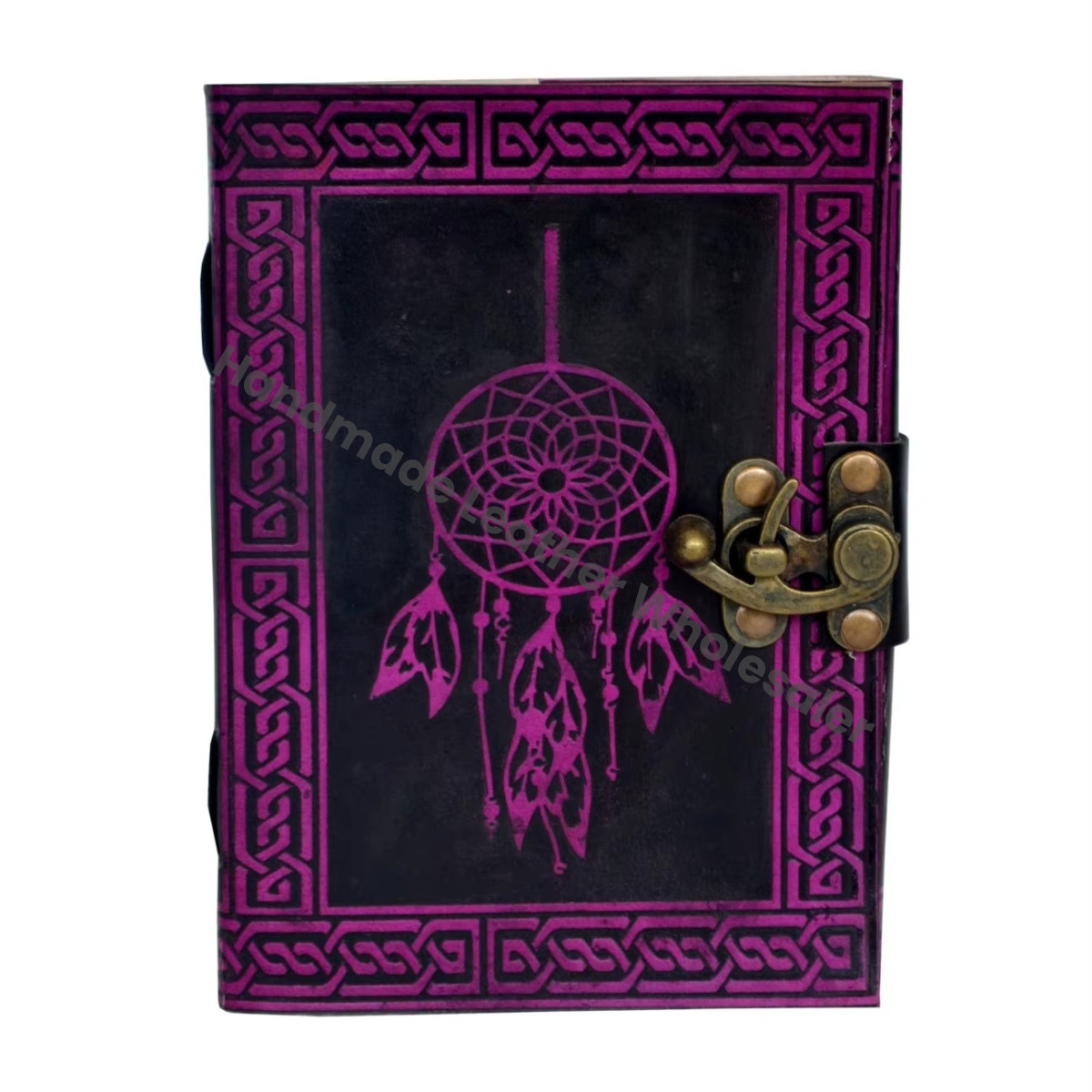 Dream Catcher Leather Journal Vintage Handmade Thermal Binding Large Book for Woman Spell Planner Sketchbook Supplies Diary Gift