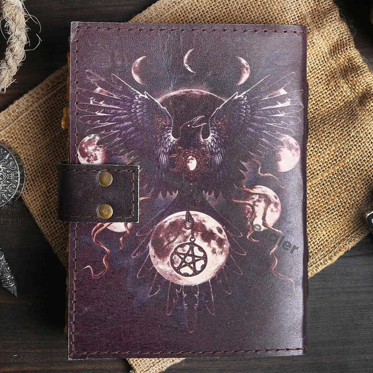 Eagle Goddess Leather Journal: Antique Vintage Paper Sketchbook