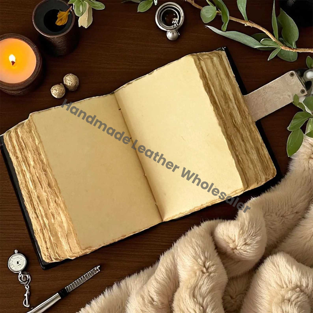 Easter Bunny Leather Grimoire, Handmade Book of Shadows, Wiccan Pagan Spellbook, Witchcraft Magic Journal, Occult Writing Diary, Witchy Gift