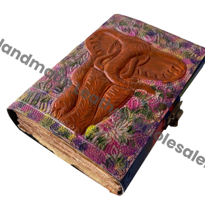 Elephant Vintage Leather Journal Writing Notebook Antique Handmade Daily Notepad Sketchbook Ravel Diary Sewing Binding Gift