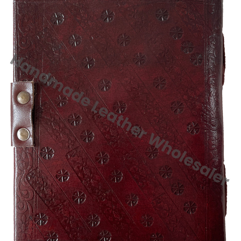 Embossed Leather Brown Stone Unlined Clasp Book Shadows Recyclable Handmade Paper C Lock Notebook Organizer Planner Gift Custom