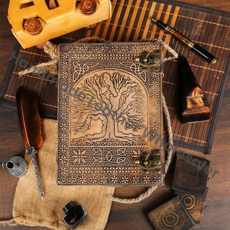 Embossed Tree of Life Leather Journal