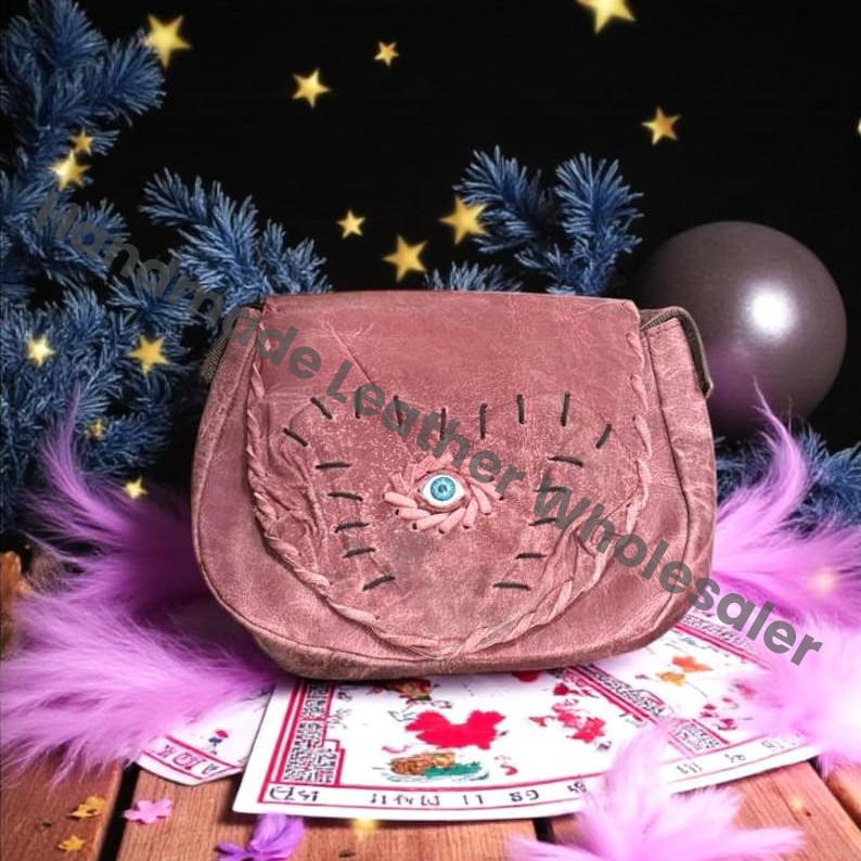 Evil Eye Leather Crossbody Bag, Halloween Sling Purse