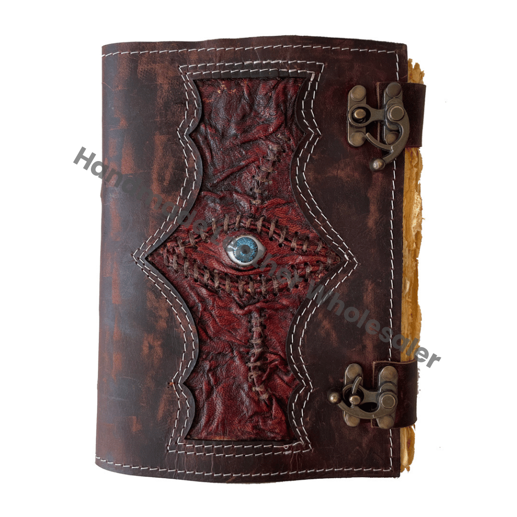 Eye Hocus Pocus Book Spell Hardcover Leather Printed Notebook Recycle Blank Water Color Spiral Custom Sketchbook Bag Cover Gift