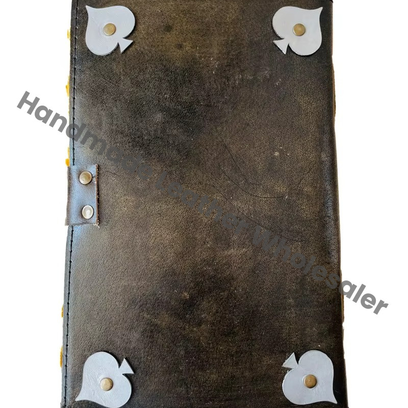 Eye Hocus Pocus Vintage Leather Address Book Handmade Embossed Deckle Art Paper Eco-friendly Celtic Wiccan Gift Notebook