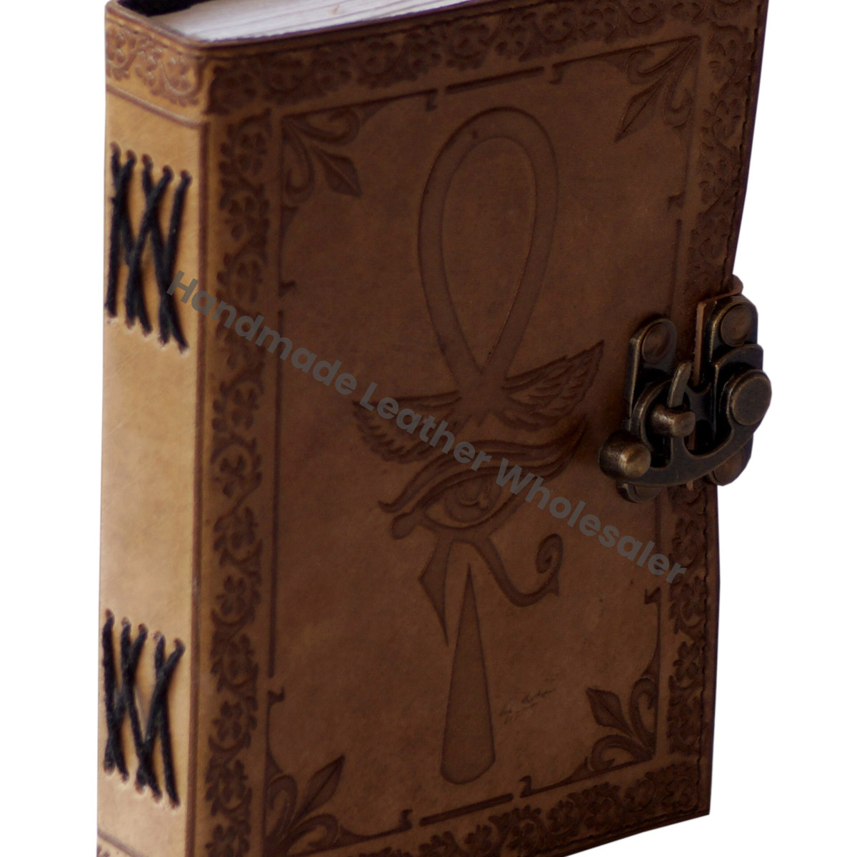 Eye Horus Handmade Leather Hardcover Journal Third Eye Embossed Vintage Design Charcoal Notebook Sketchbook Travel Planner