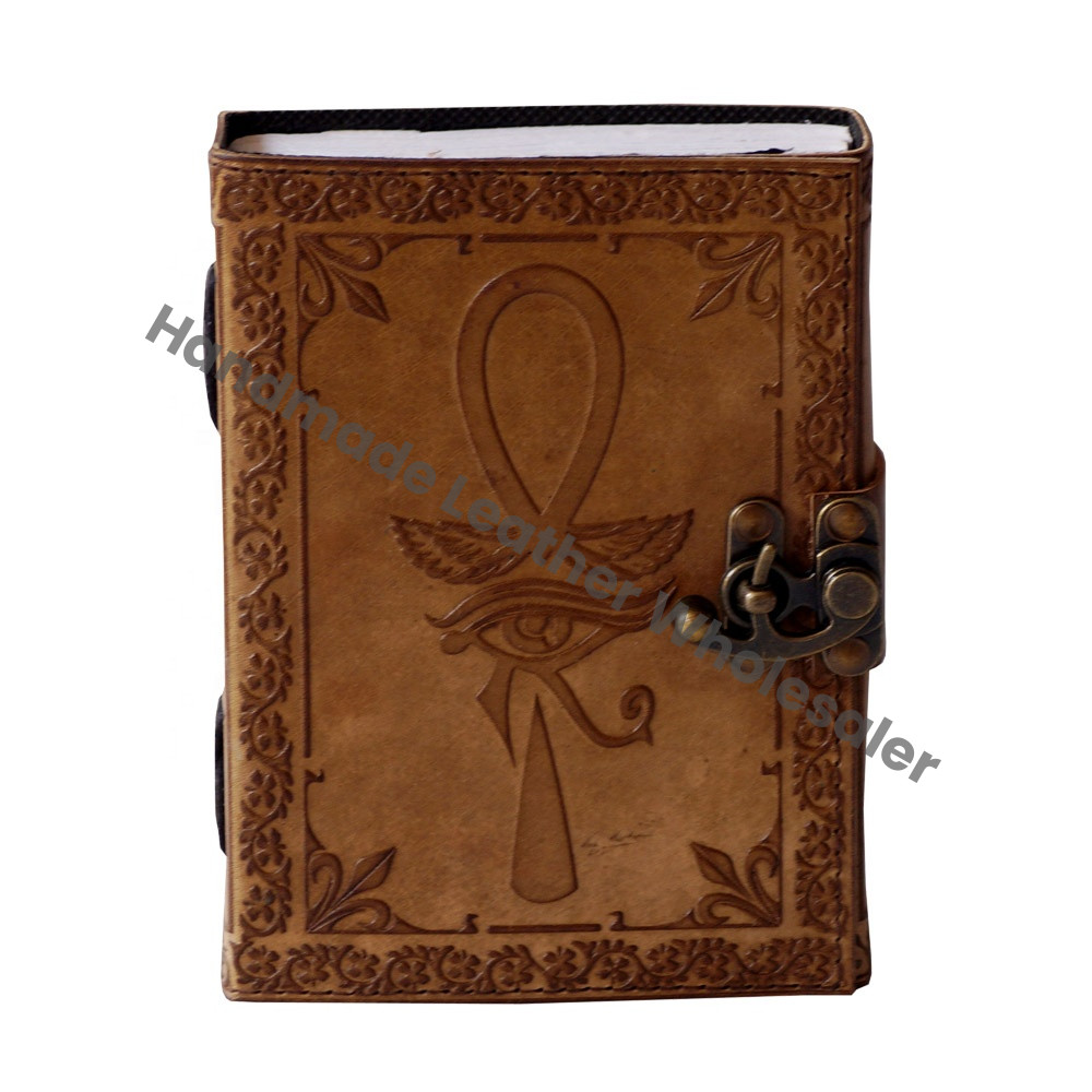 Eye Horus Handmade Leather Hardcover Journal Third Eye Embossed Vintage Design Charcoal Notebook Sketchbook Travel Planner