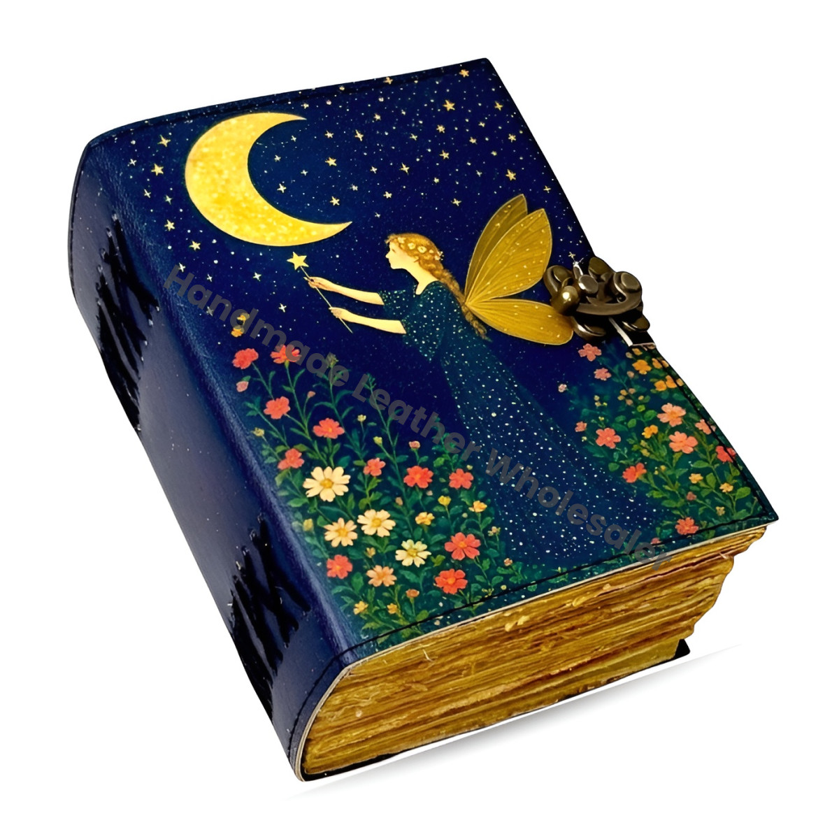 Fairy Leather Grimoire – Book of Shadows, Witchcraft Spellbook, Vintage Wiccan Pagan Gothic Magic Diary, Witchy Gift