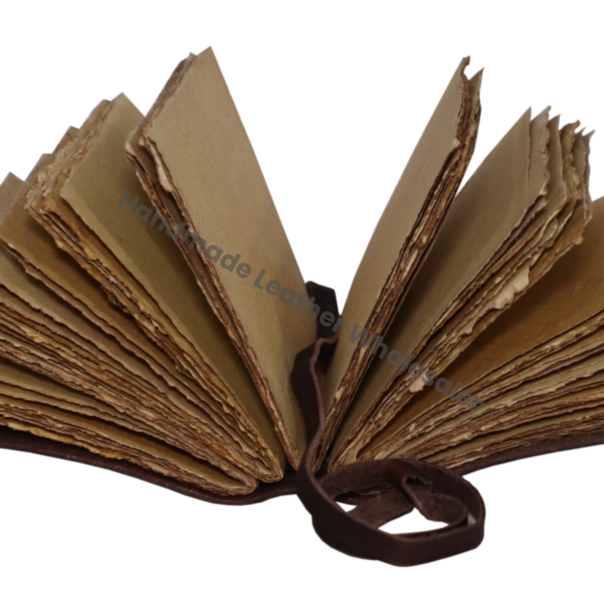 Feather Embossed Handmade Leather Journal Cotton Deckle Edge Paper Leather Diary for Sketch Writing Men & Women