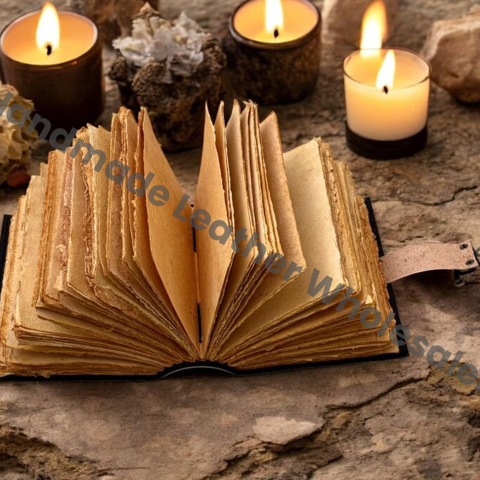 Flower Leather journal Vintage Sun Forest Grimoire Handmade Book of Shadows, Spell book Wiccan Pagan Gothic Magic Diary Gifts |