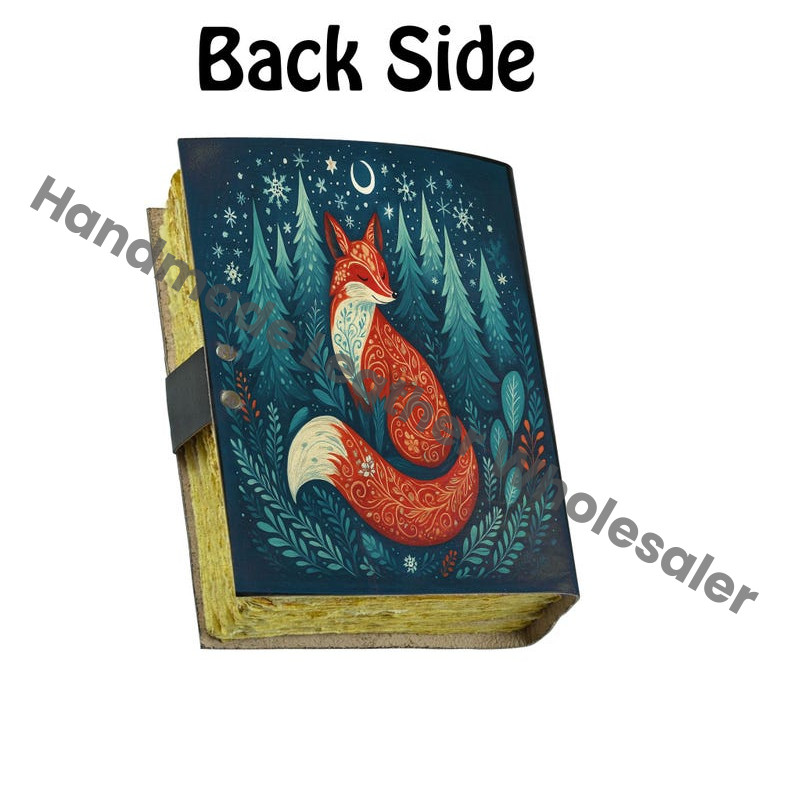 Fox Leather Grimoire, Book of Shadows, Christmas Gift