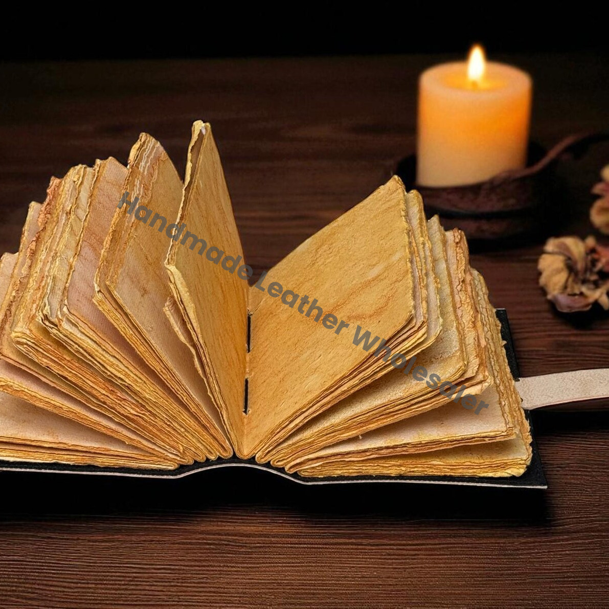 Fox Leather Grimoire | Handmade Deckle Edge Spell Book