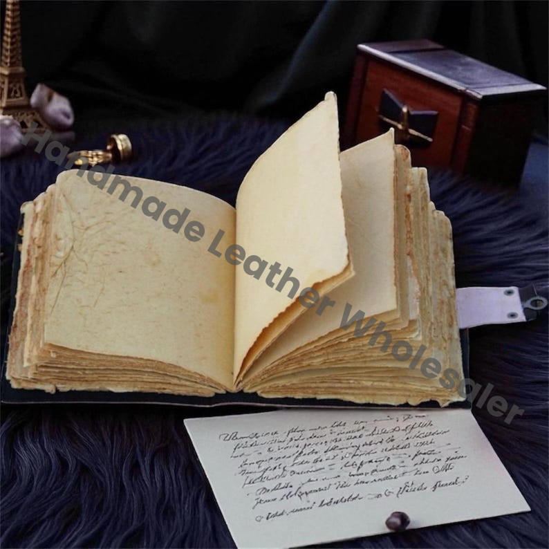 Fox Leather Grimoire, Handmade Vintage Book of Shadows, Witchcraft Spell Journal, Wiccan Pagan Gothic Occult Diary, Witchy DnD Gift