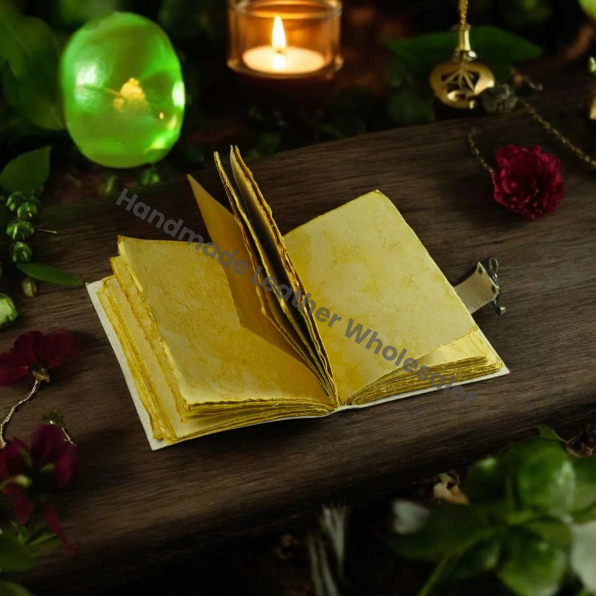 Fox Leather Grimoire: Vintage Spell Book of Shadows, Witchcraft Journal